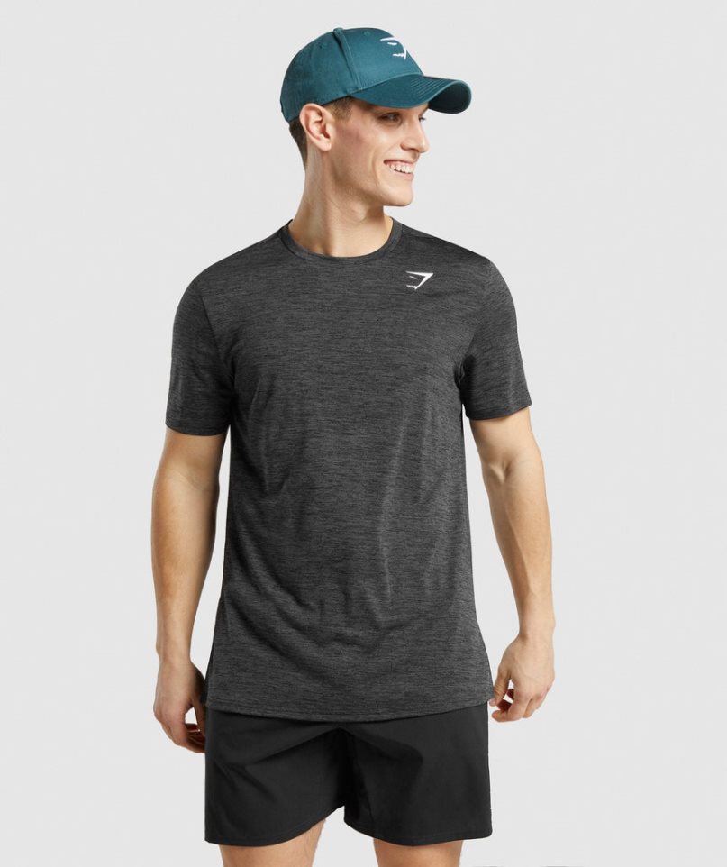 Koszulki Gymshark Arrival Marl Męskie Czarne | PL 158FBX